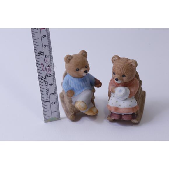Homco, Bear Family Figurines, Dad and Mom in Rocking Chairs, Edition 1470 - Picture 2 of 3